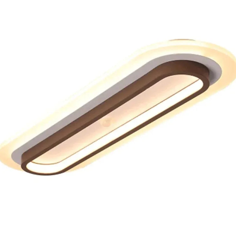 Brown Flush Light For Office Linear Modern Metal