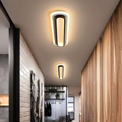 Brown Flush Light For Office Linear Modern Metal