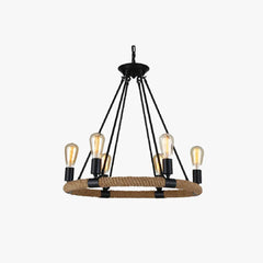 Black Modern Chandeliers For Living Room Epoch Metal & Rope Ip20