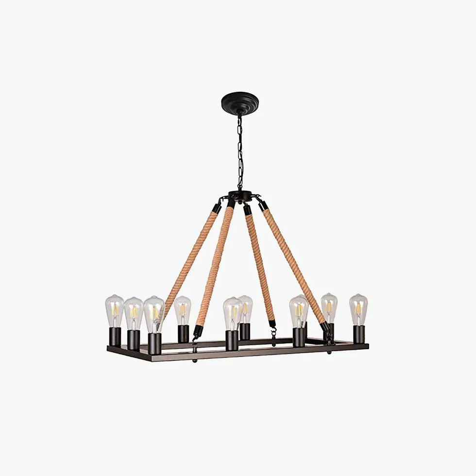 Industrial Statement Pendant Light For Restaurant Bar Epoch Metal & Rope Ip20