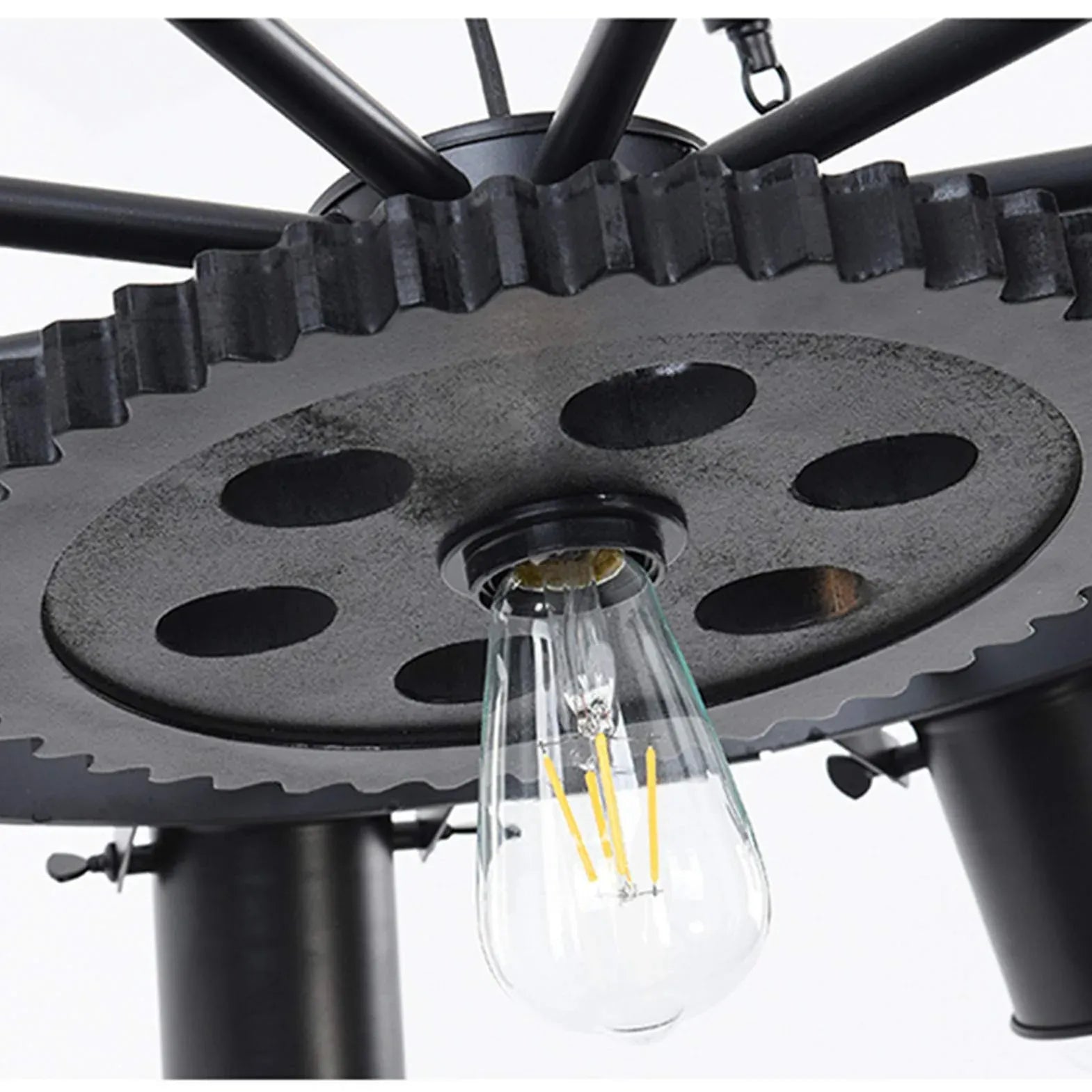 Black Chandelier For Living Room Epoch Metal & Rope Led Without Bulbs Ip20