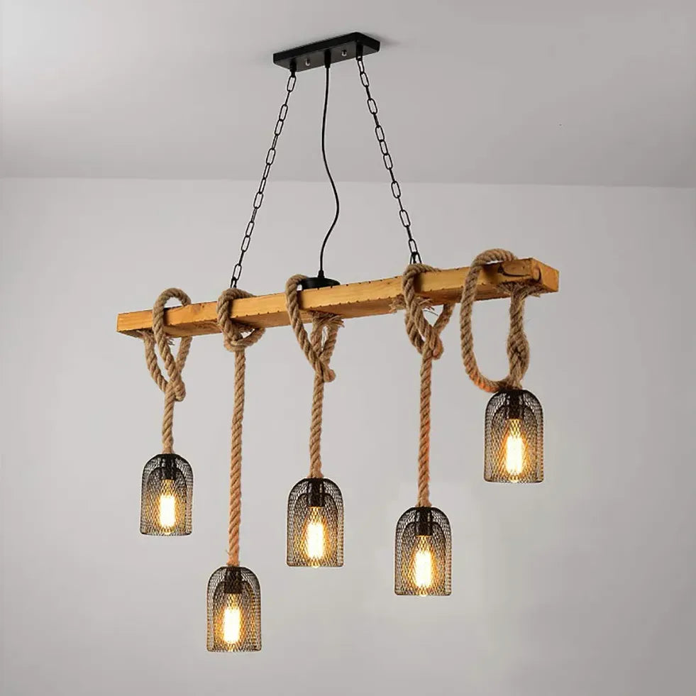 Black Chandelier Epoch Metal & Rope Led