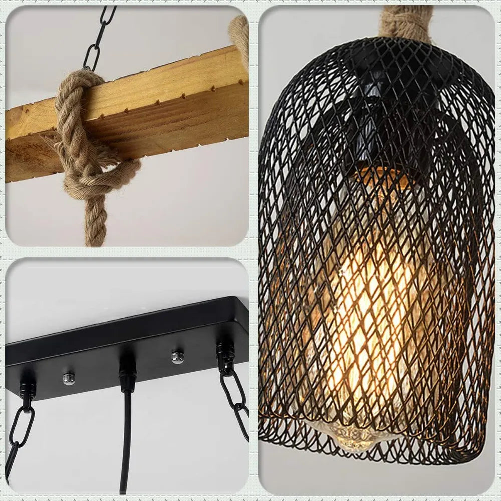 Black Chandelier Epoch Metal & Rope Led