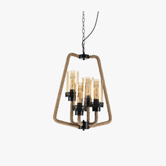 Black Statement Pendant Light For Bedroom Epoch Metal & Rope Ip20