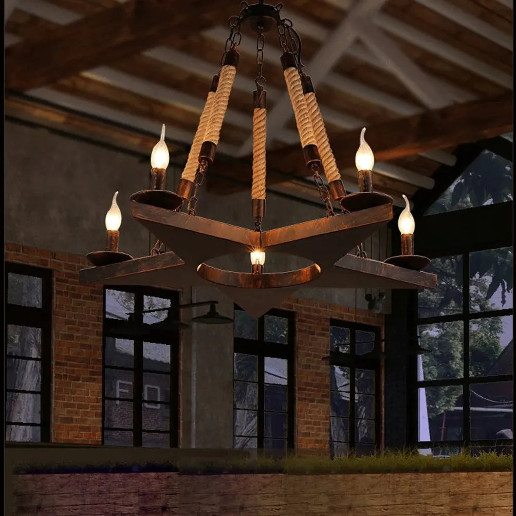 Retro Pentagram Chandelier Epoch Metal Ip20