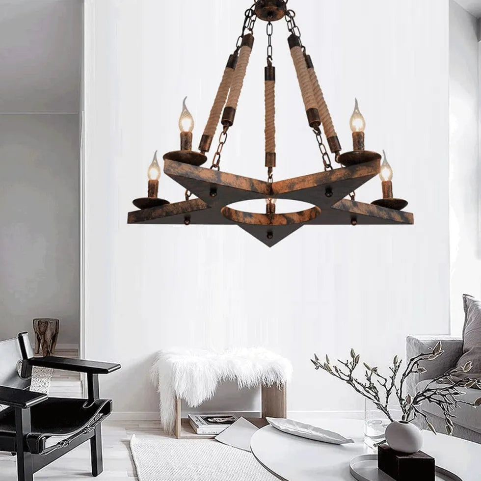 Retro Pentagram Chandelier Epoch Metal Ip20