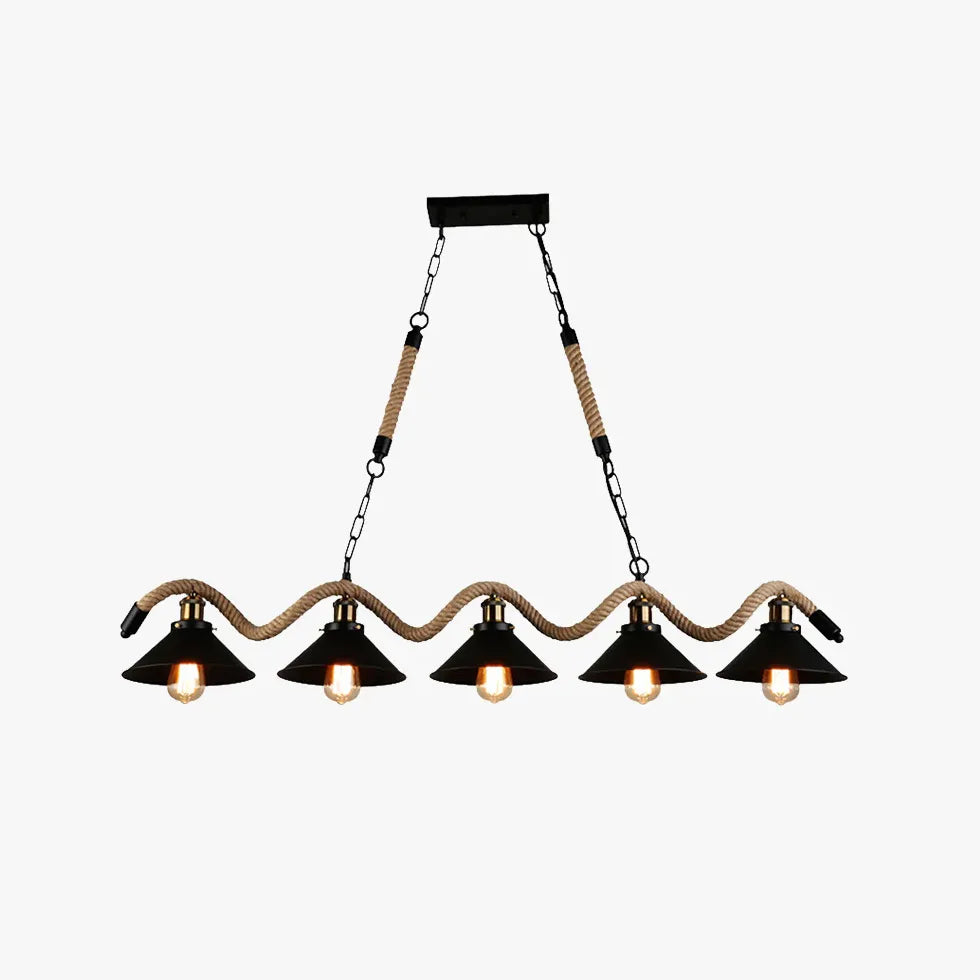 Black Chandelier For Living Room Epoch Metal & Rope Without Bulbs Led Ip20