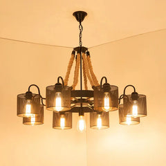 Black Modern Chandeliers For Living Room Epoch Metal & Rope