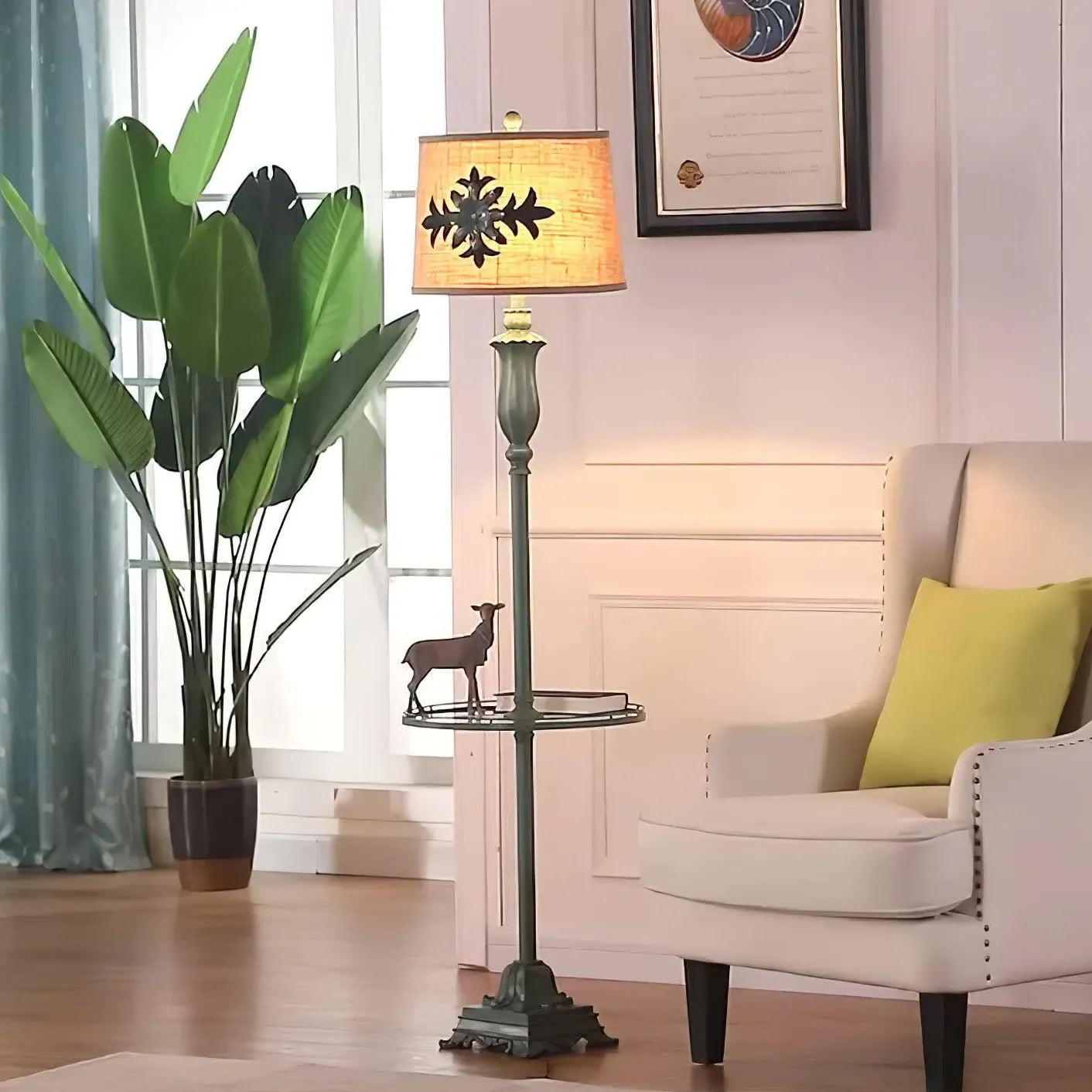 Green Floor Lamp For Bedroom Eryn Metal & Resin Ip20