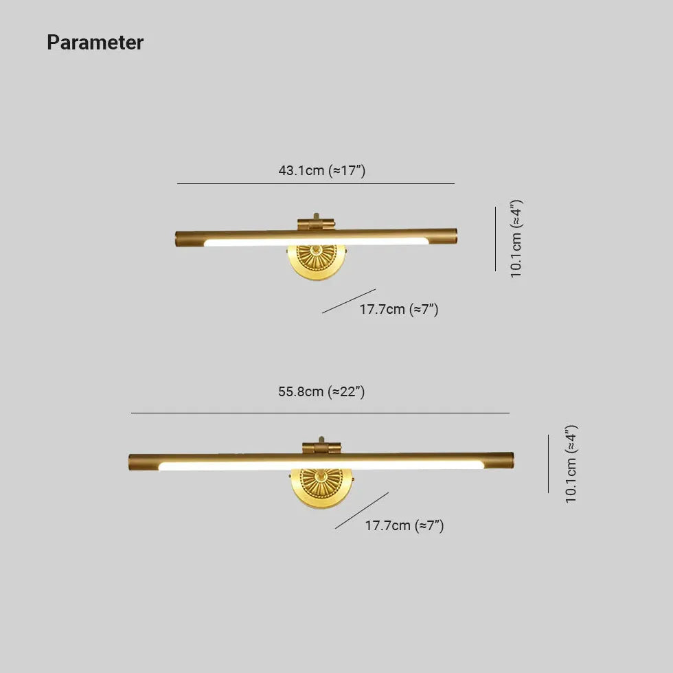 Gold Mirror Light For Bathroom Linear Eryn Metal & Acrylic Ip44