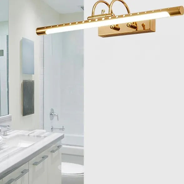 Gold Mirror Light For Bathroom Linear Eryn Metal & Acrylic Ip44