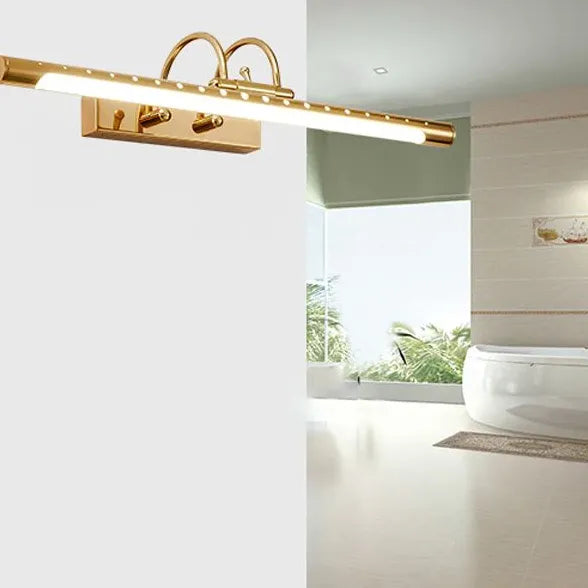 Gold Mirror Light For Bathroom Linear Eryn Metal & Acrylic Ip44