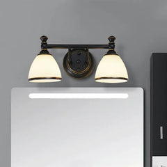 Black Single Arm Wall Light For Bathroom Eryn Metal & Glass Led