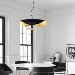 Gold Rise & Fall Pendant Light For Living Room Eveline Metal