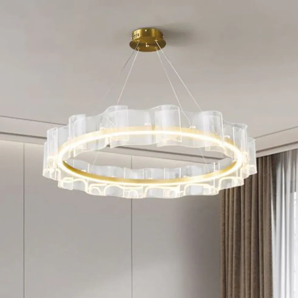 Gold Modern Chandeliers For Bedroom Evette Metal & Acrylic