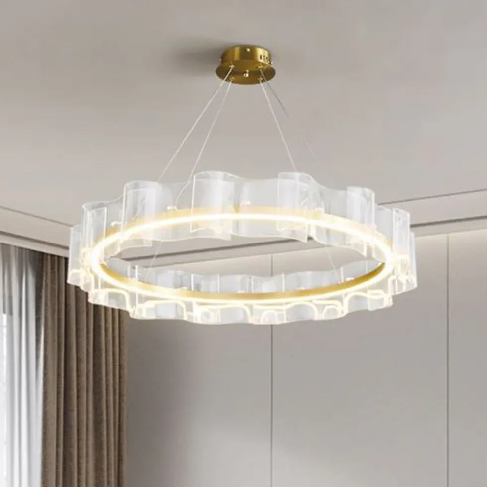 Gold Modern Chandeliers For Bedroom Evette Metal & Acrylic