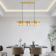 Black Chandelier For Dining Room Linear Evette Pure Copper Ip20 Led