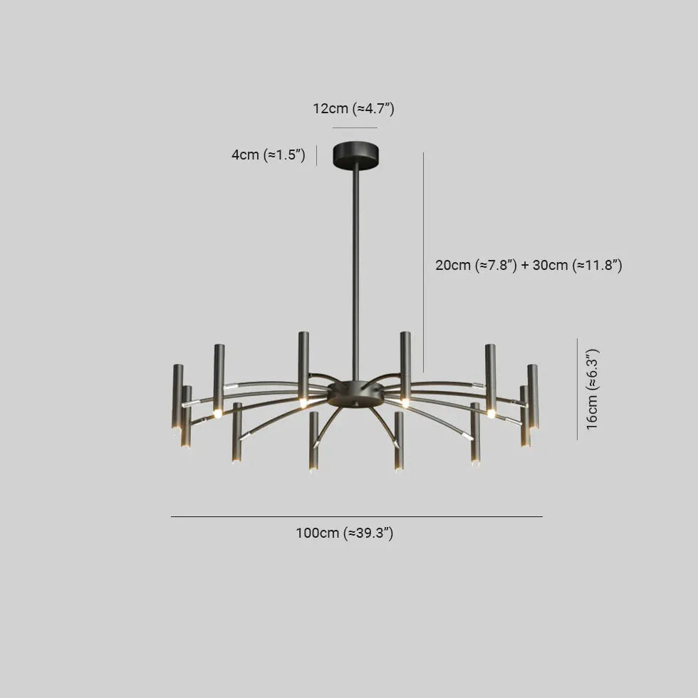 Chandelier For Study Room Linear Evette Metal Led