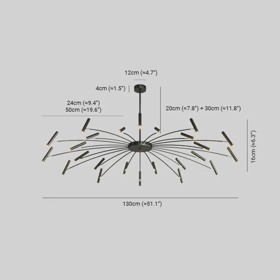 Chandelier For Study Room Linear Evette Metal Led