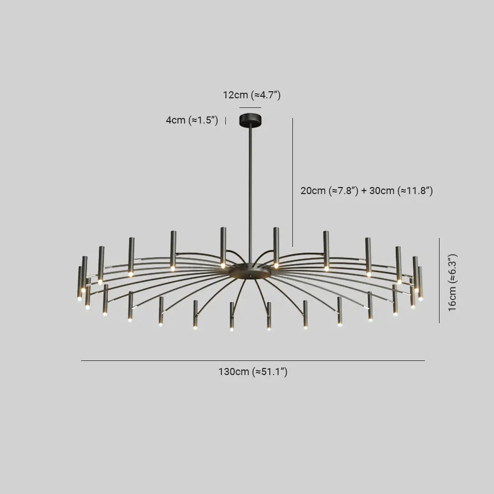 Chandelier For Study Room Linear Evette Metal Led