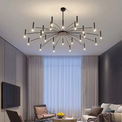 Chandelier For Study Room Linear Evette Metal Led