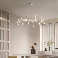 Chandelier For Study Room Linear Evette Metal Led