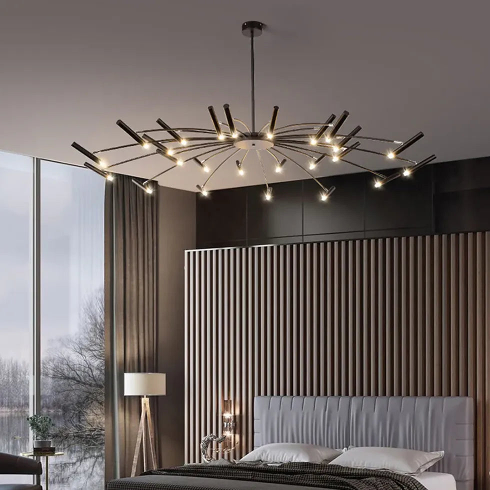 Chandelier For Study Room Linear Evette Metal Led