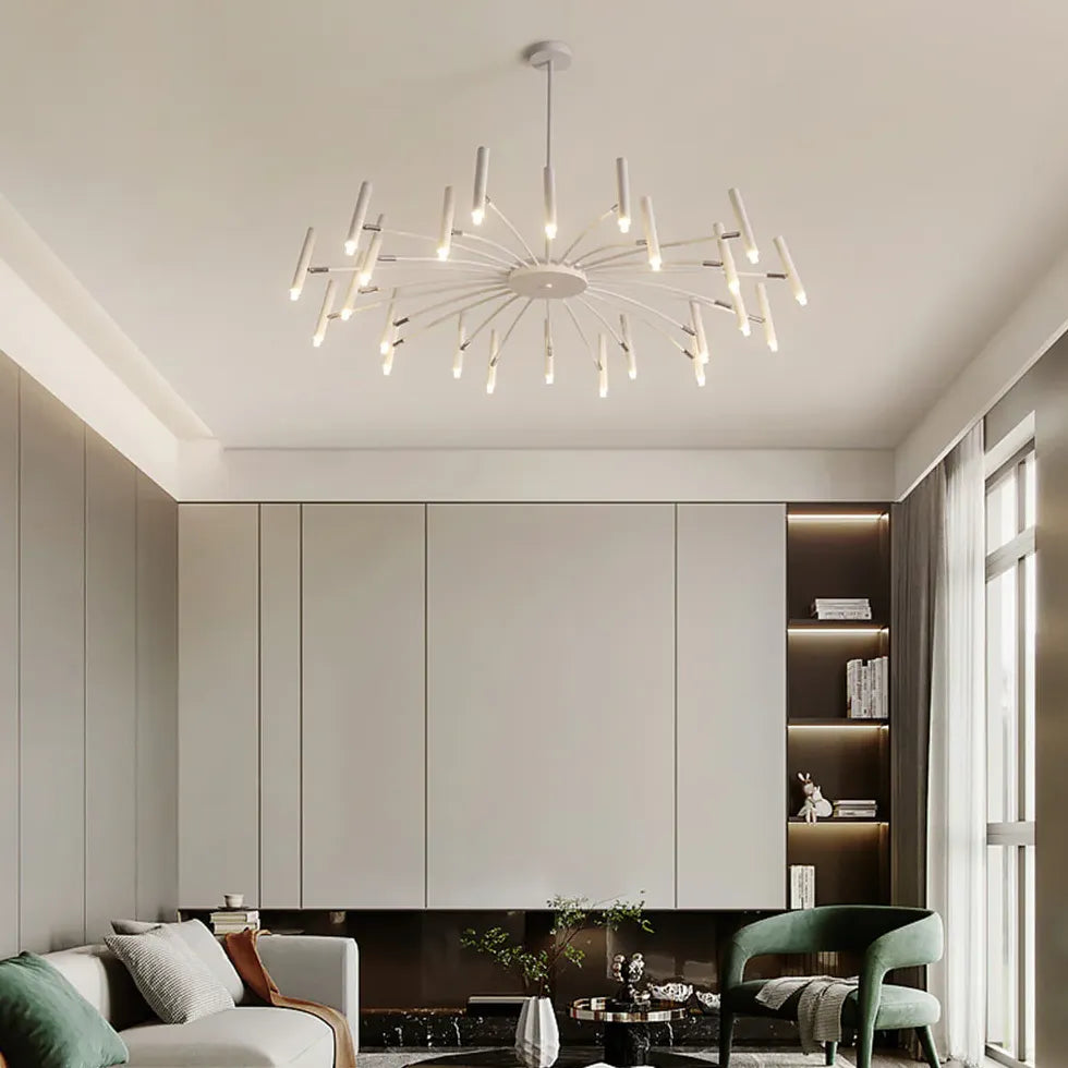 Chandelier For Study Room Linear Evette Metal Led