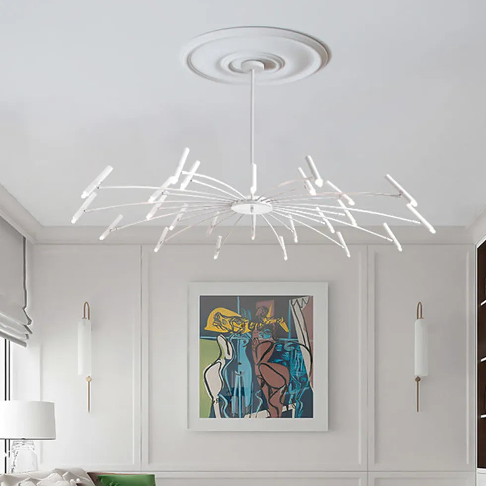 Chandelier For Study Room Linear Evette Metal Led