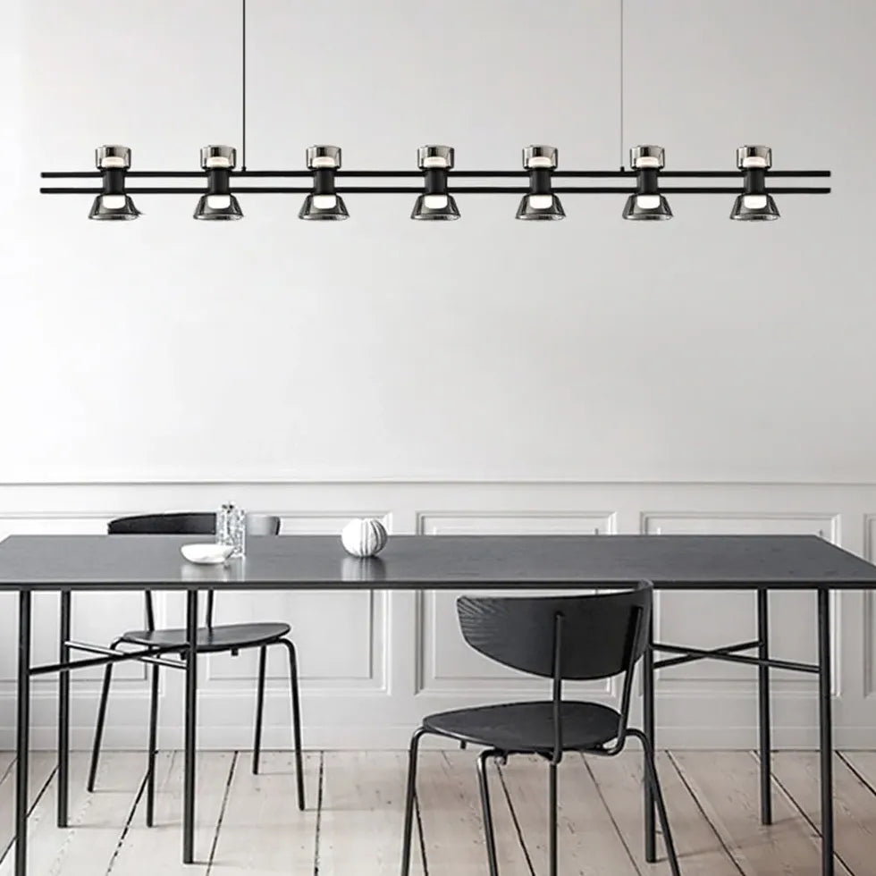 Black Chandelier For Dining Room Linear Evette Pure Copper Ip20 Led