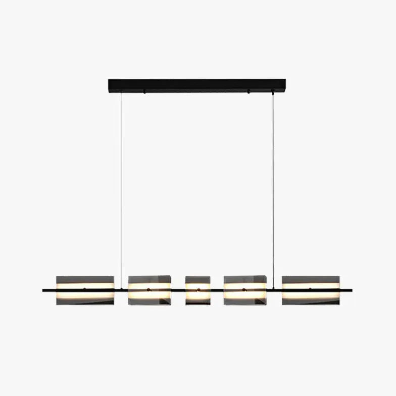 Black Bar Pendant Light For Dining Room Linear Evette Pure Copper Ip20 Led