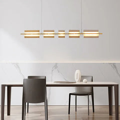 Black Bar Pendant Light For Dining Room Linear Evette Pure Copper Ip20 Led