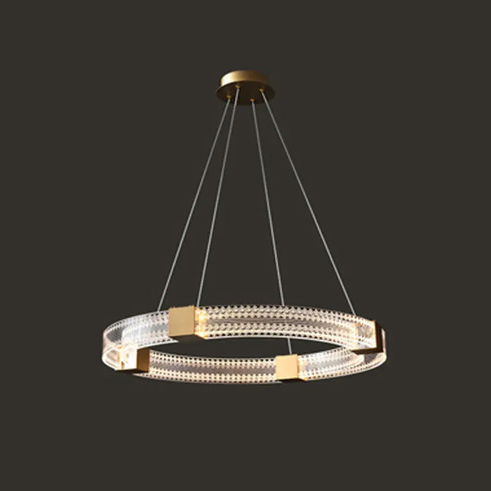 Gold Statement Pendant Light For Bedroom Round Evette Metal & Acrylic