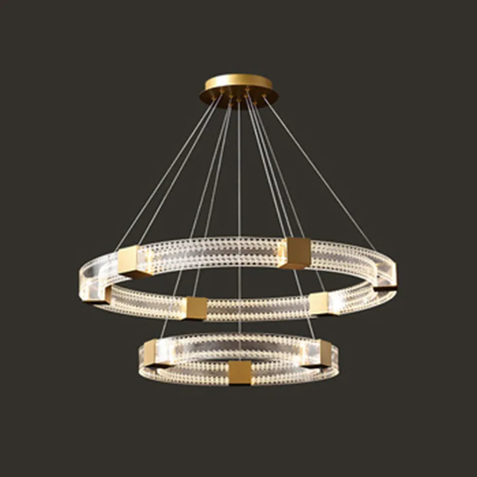 Gold Statement Pendant Light For Bedroom Round Evette Metal & Acrylic