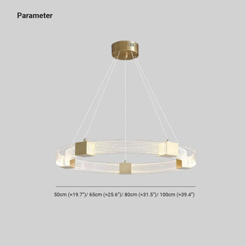 Gold Statement Pendant Light For Bedroom Round Evette Metal & Acrylic