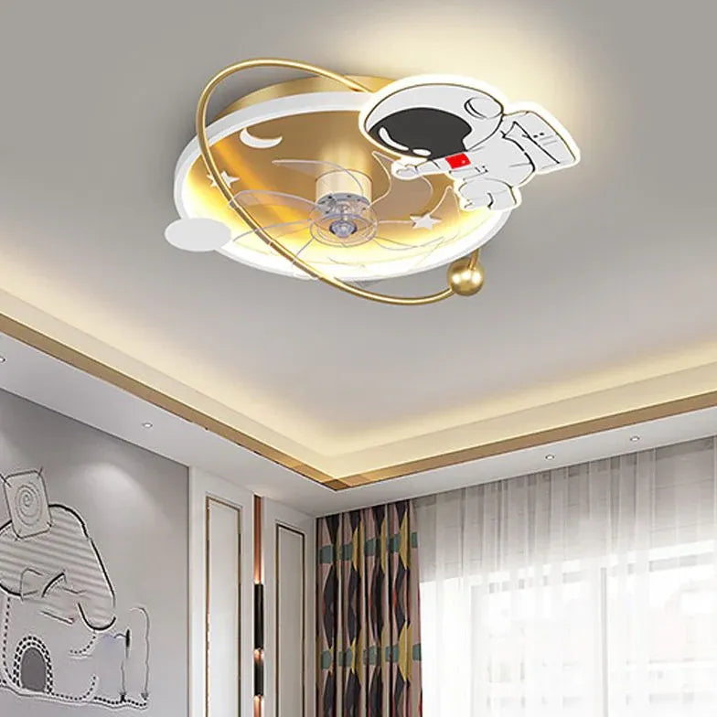 Ceiling Fan With Light For Children's Room Fateh Metal Ip20