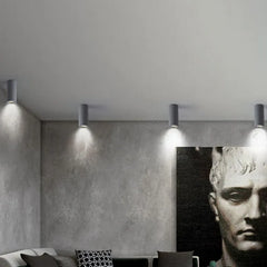 Flush Light For Living Room Cylinder Freja Concrete