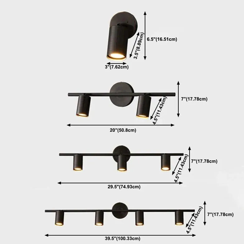 Black Multi Arm Wall Light For Bathroom Cylinder Freja Metal Ip44