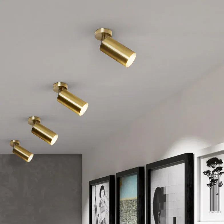 Gold Spotlight For Office Round Modern Metal