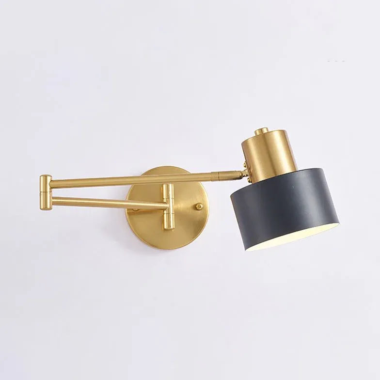 Black Single Arm Wall Light For Bedroom Freja Metal Led