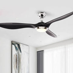 Black Ceiling Fan With Light For Bedroom Garner Metal Led Dimmable