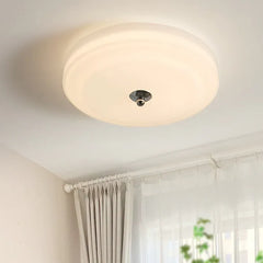 White Flush Light For Bedroom Hailie Metal & Glass Led