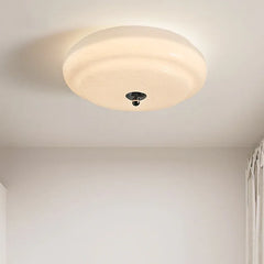 White Flush Light For Bedroom Hailie Metal & Glass Led