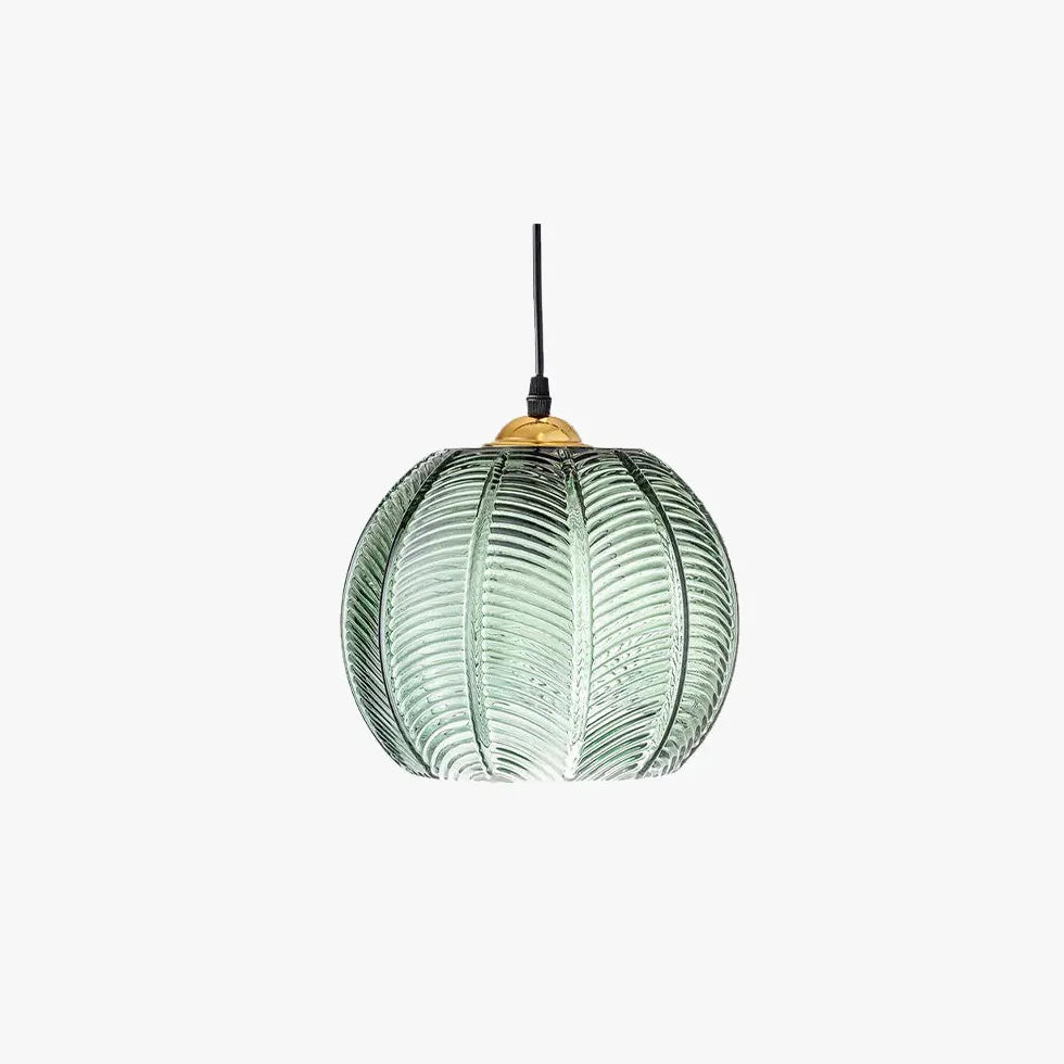 Green Bedside Pendant Light For Bedroom Hailie Glass Ip20 Led