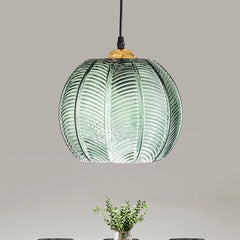 Green Bedside Pendant Light For Bedroom Hailie Glass Ip20 Led