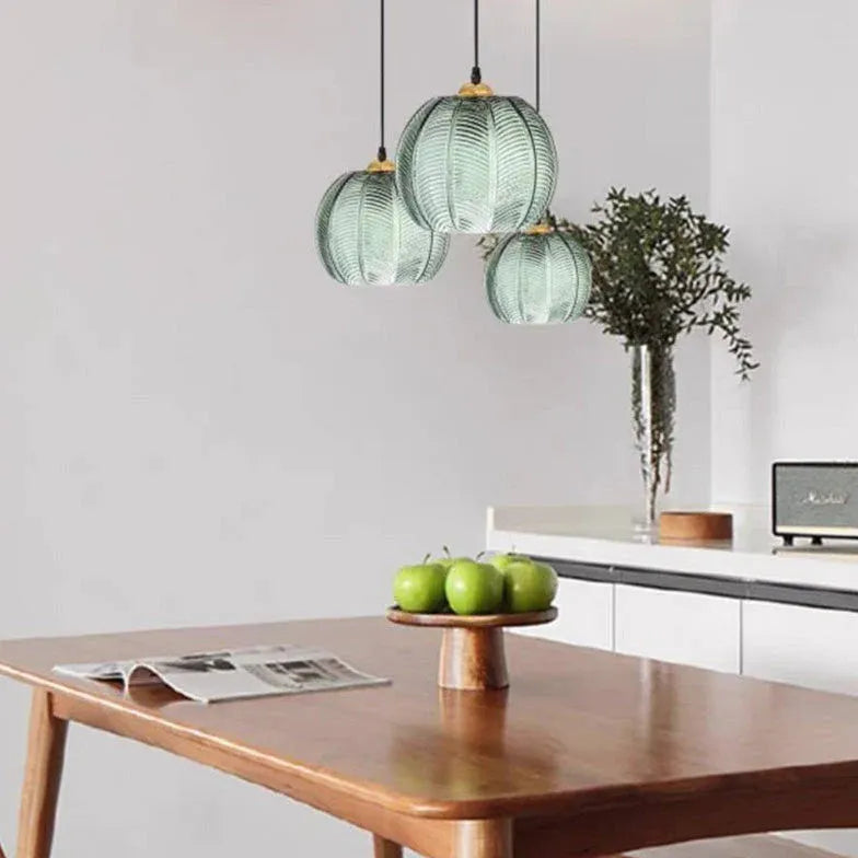 Green Bedside Pendant Light For Bedroom Hailie Glass Ip20 Led