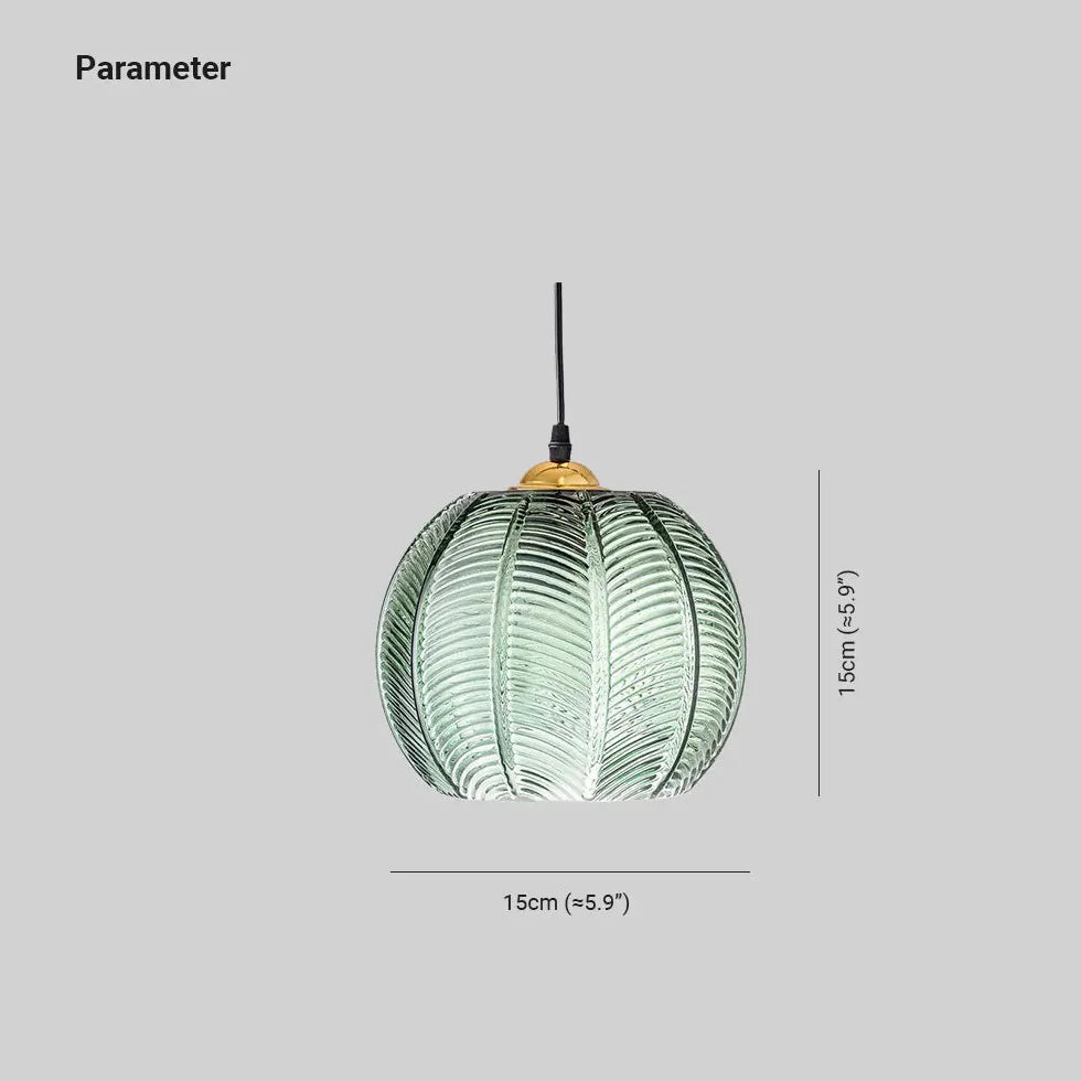 Green Bedside Pendant Light For Bedroom Hailie Glass Ip20 Led