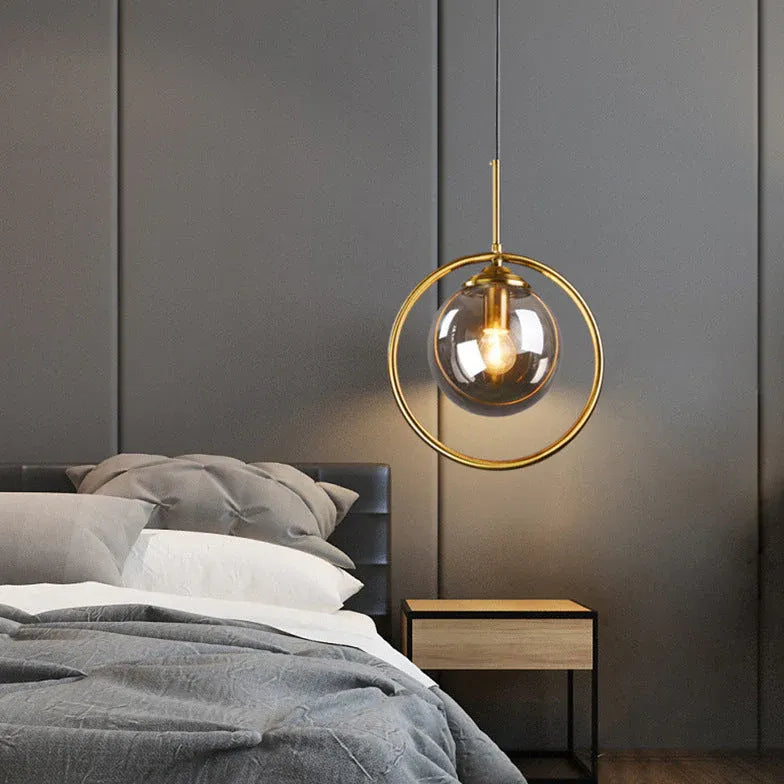 Bedside Pendant Light For Bedroom Hailie Metal Dimmable Led