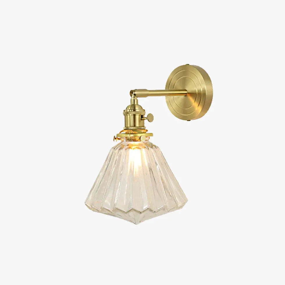 Gold Single Arm Wall Light For Bathroom Hailie Metal & Glass Led Ip44