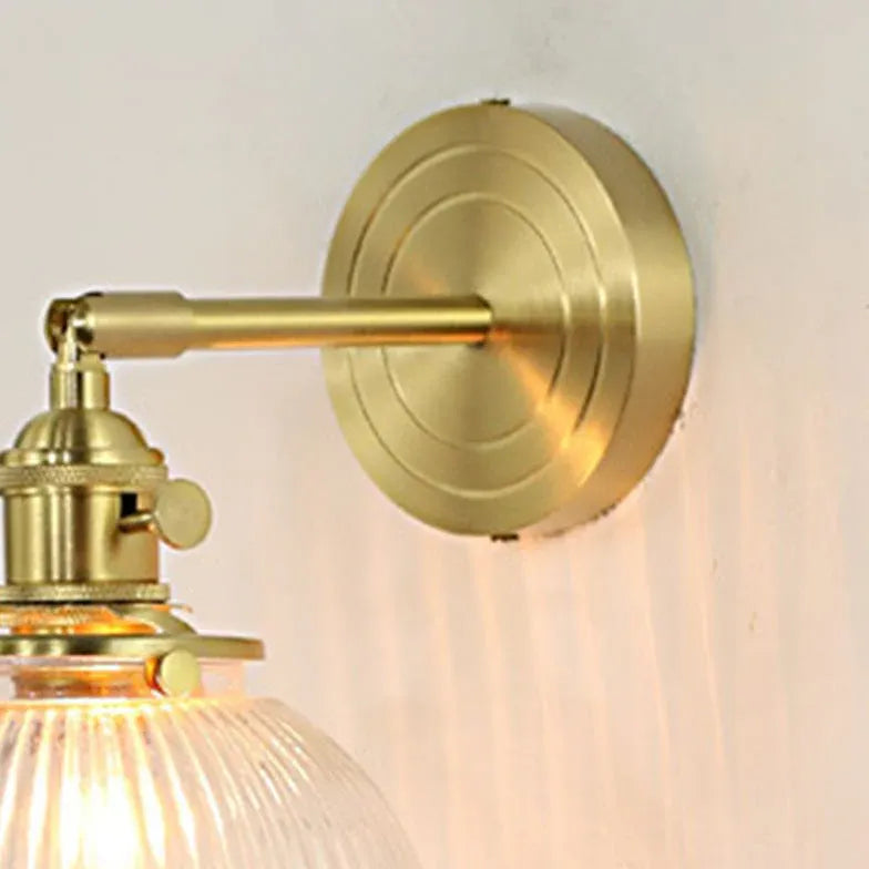 Gold Single Arm Wall Light For Bathroom Hailie Metal & Glass Led Ip44